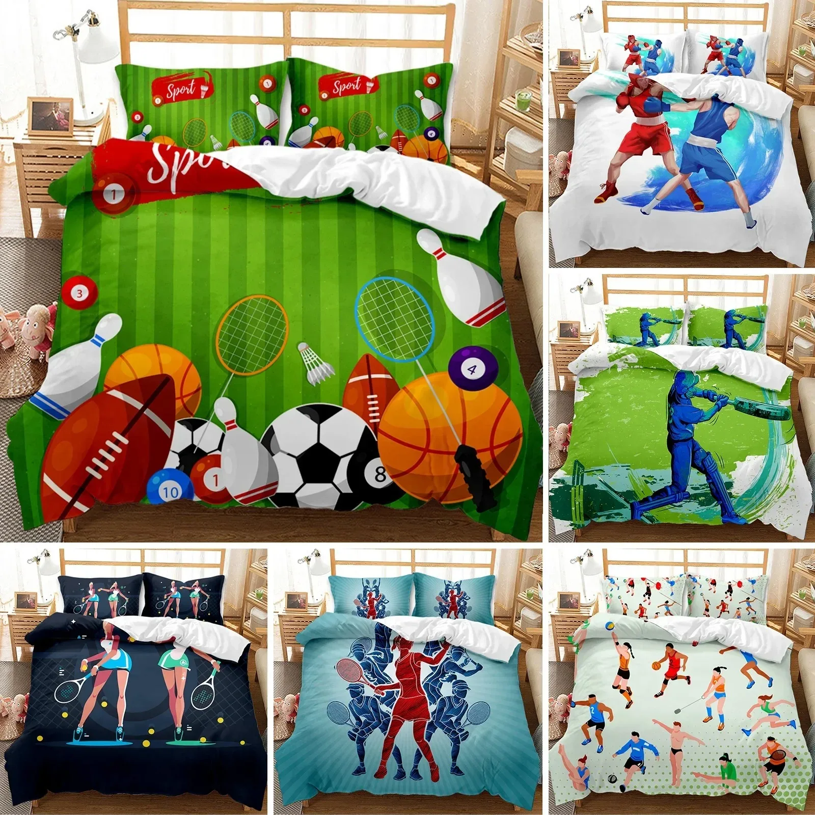 Badminton Queen - Sports Duvet Cover Set Taekwondo Ski